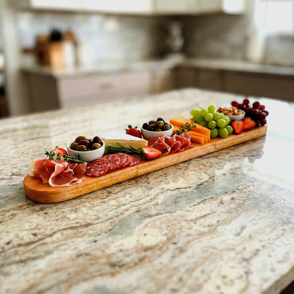 Tábua Petisqueira 45 cm Madeira Eucalipto Decoração Mesa Posta Servir Frios Petiscos Doces Festa