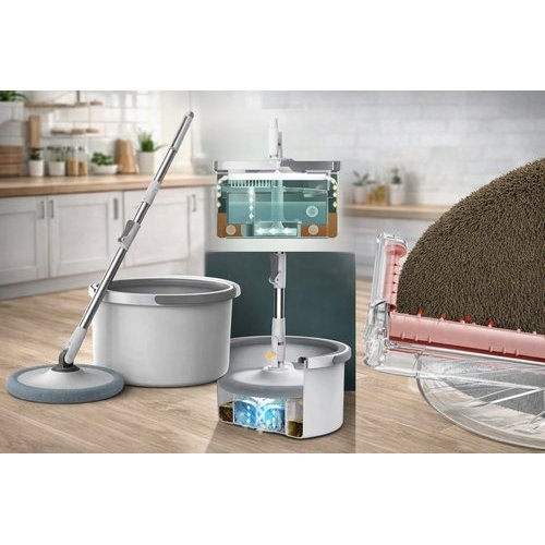 Mop Giratorio Automático Com Balde 2 Refis Limpieza Facil Rapida Casa