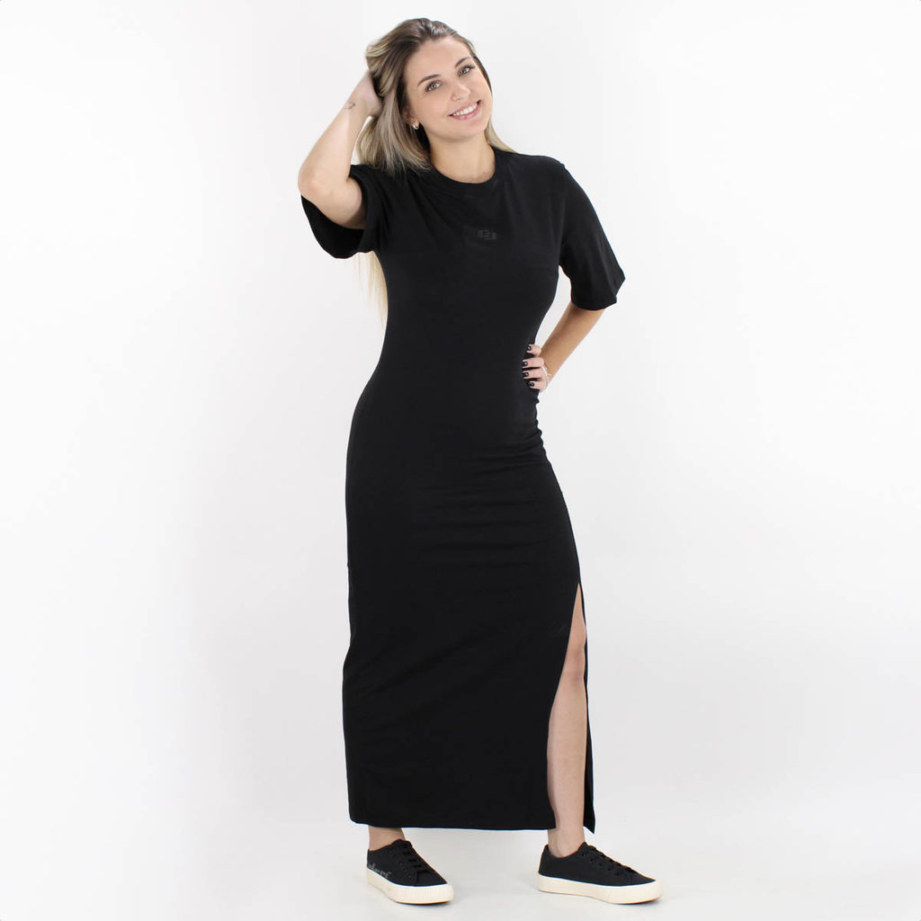 Vestido Colcci T-Shirt Manga Curta Logo Minimalista Preto - Feminino