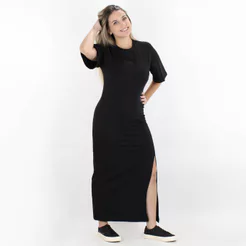 Vestido Colcci T-Shirt Manga Curta Logo Minimalista Preto - Feminino