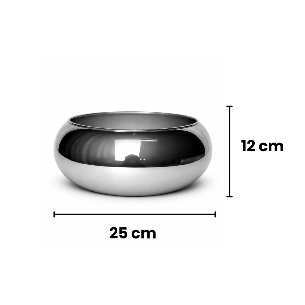 Vaso Vidro Espelhado Prata Centro De Mesa Mesa Até 6 Lugares — imagem 2 de 2