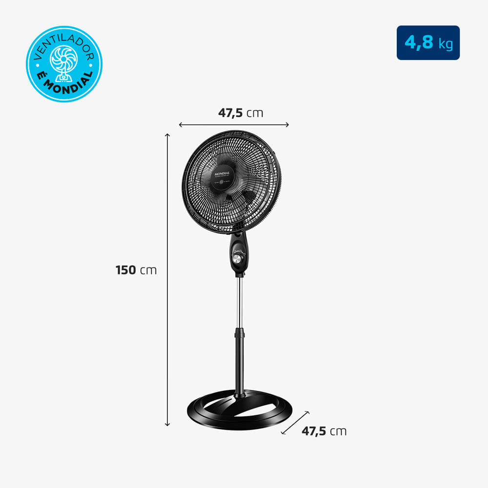 Ventilador de Coluna Mondial Super Power 6 Pás VSP-40C-NB - 40cm 110V em Oferta na Shopee