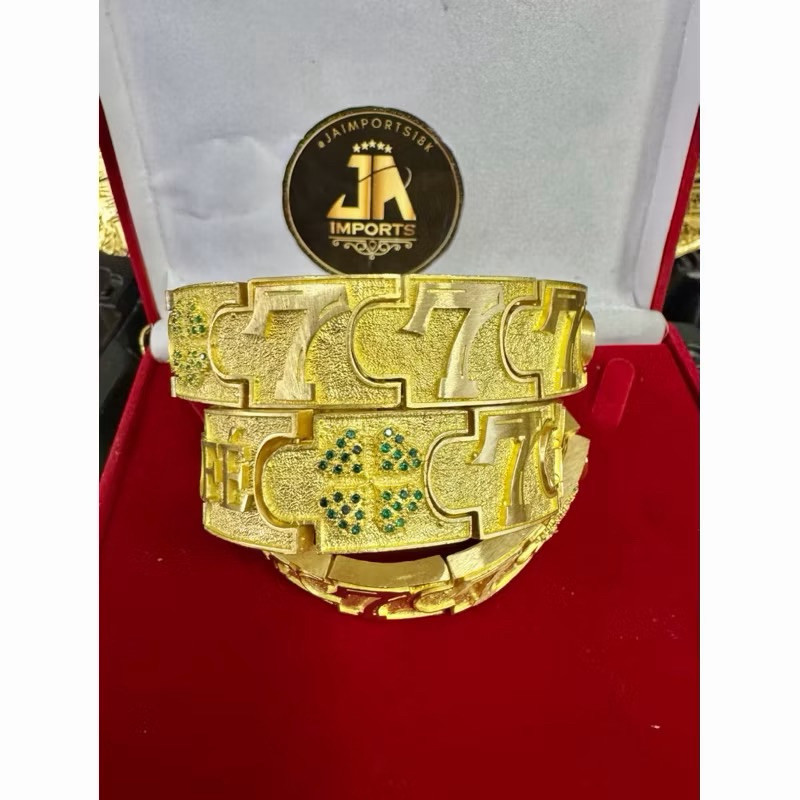 Bracelete trevo 100% moeda antiga cor de ouro luxo pulseira moeda em Oferta na Shopee