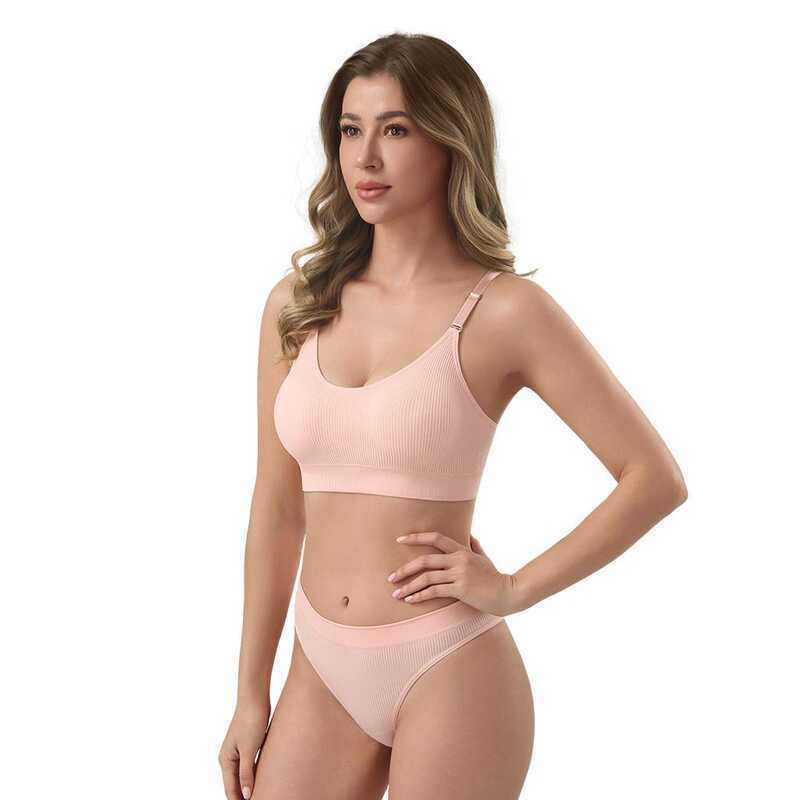 Z&D Conjunto Lingerie Canelado Sem Aro Com Bojo Alça Removível e Calcinha Fio 22126 em Oferta na Shopee