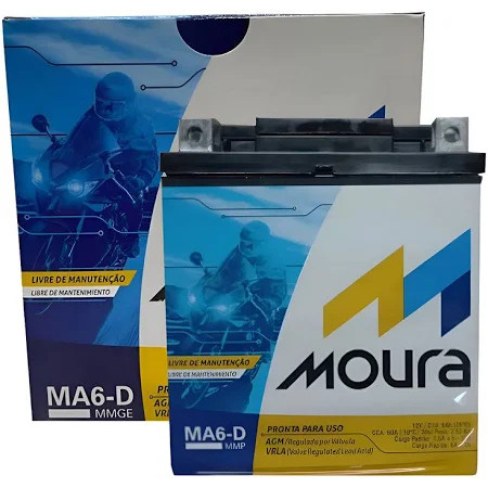 Bateria Moura Moto MA6D 6ah Original Selada Twister Fazer 250 Lander