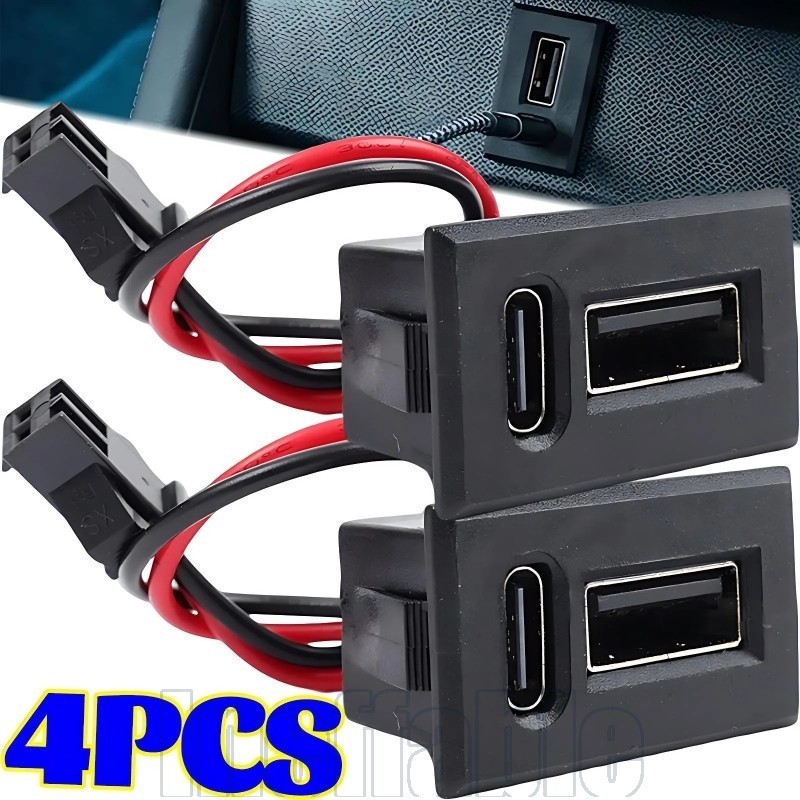 Soquete De Base Fêmea Usb De Camada Dupla Tipo C 4-1Pc-Conector De Tomada De Energia-Adaptador De Porta De Carregamento