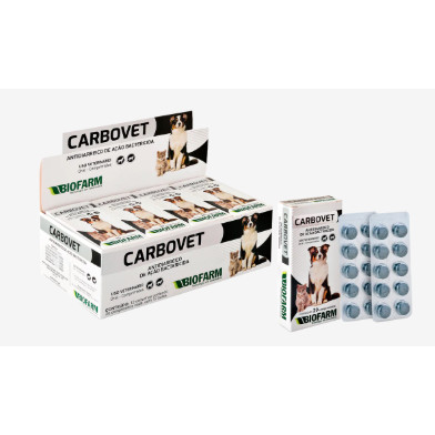 Kit 3 Antidiarreico de Ação Bactericida Carbovet para Cães e Gatos - Envio Imediato