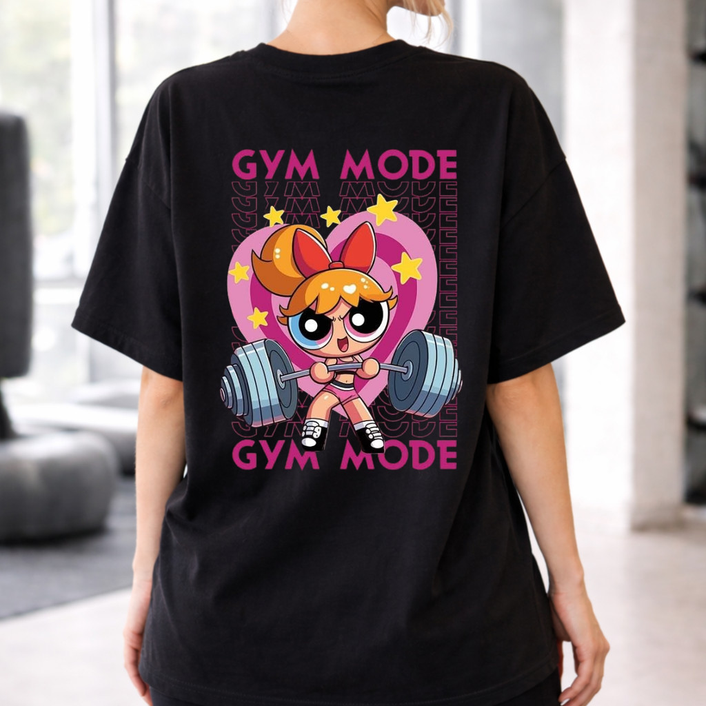 Camiseta oversized Camisa Feminina Academia Barra Fitness Super Poderosa Lançamento