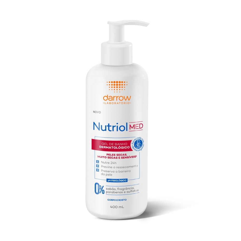 Nutriol Med Darrow Gel de Banho Peles Secas, Muito Secas e Sensíveis 400ml em Oferta na Shopee