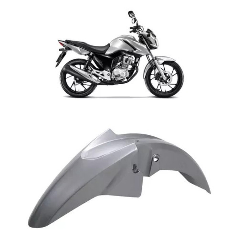 Paralama Dianteiro Compatível Titan Fan 160 2016-2024 Prata Iron Original CromoForte