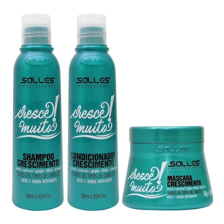 Kit Cresce Muito Salles Shampoo Condicionador Mascara