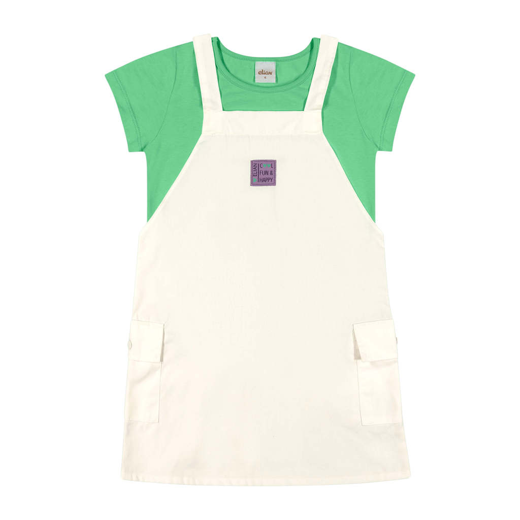Conjunto Infantil Menina Com Sobreposição Elian Verde em Oferta na Shopee