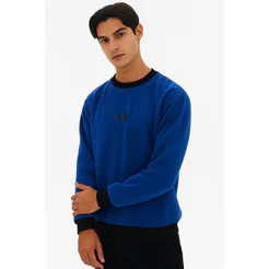 Moletom Gola Careca Casual Polo Wear Azul Médio