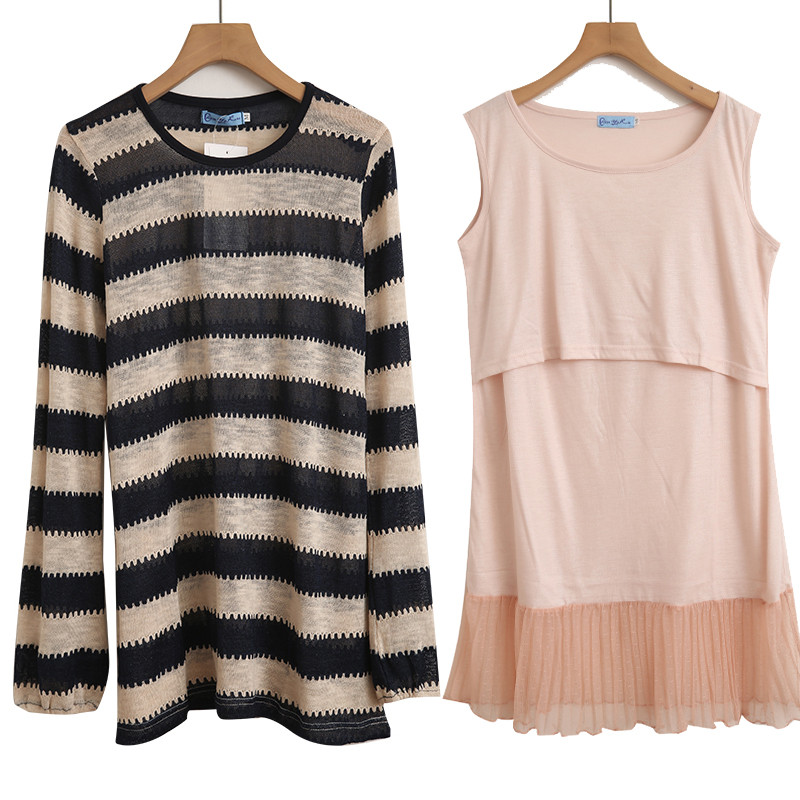 Colete de enfermagem para maternidade, saia estilingue, roupas de enfermagem de verão, terno de fundo pós-parto, camiset