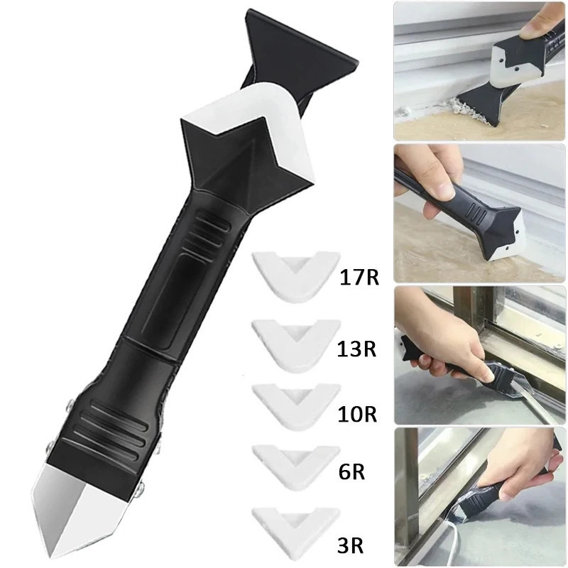 Espátula Para Silicone Rejunte Raspador Calafetagem Piso Seam Vidro Cola Removedor Kit De Ferramentas De Remoção De Casa em Oferta na Shopee