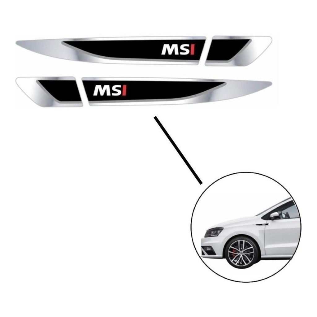 Par Aplique Lateral Adesivo Msi Esportivo Fox Polo Gol Golf