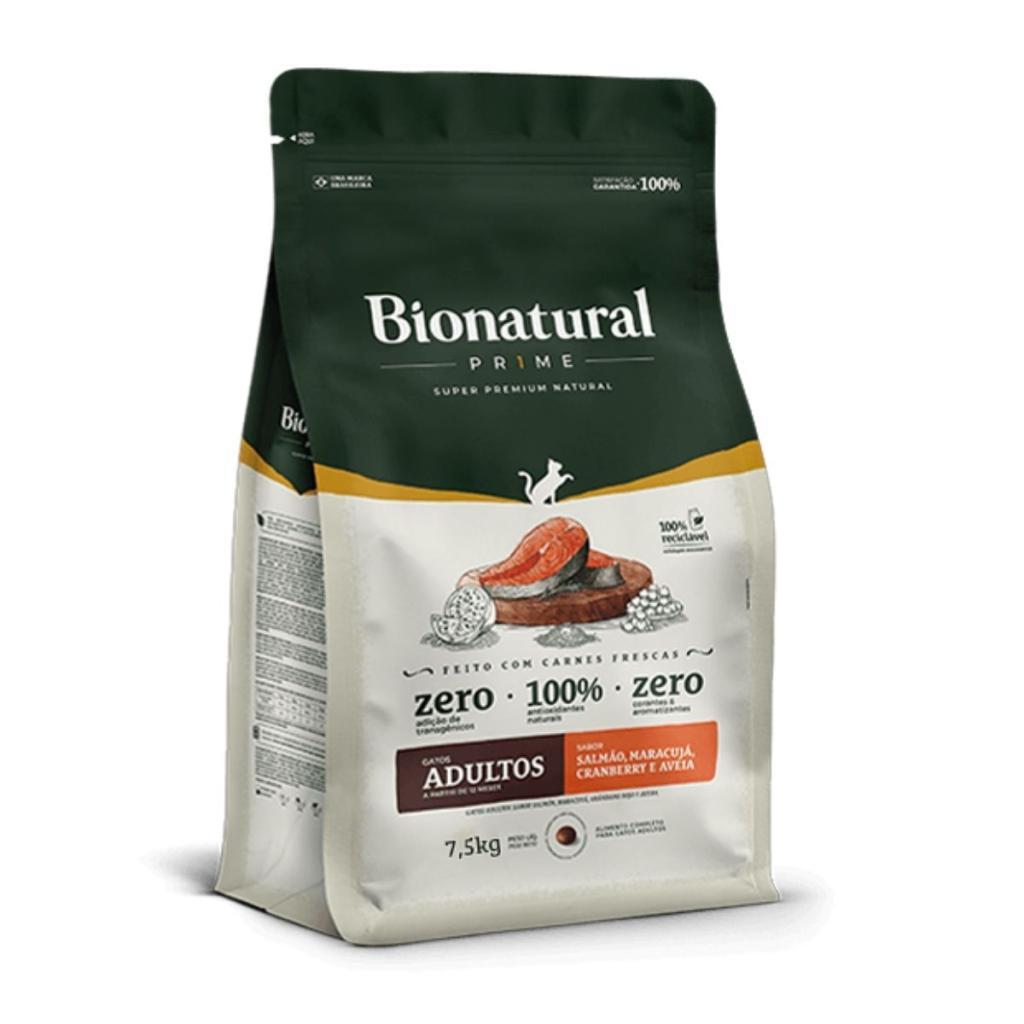 Ração Bionatural Prime Gatos Adultos Salmão 7,5kg - Premium Nutrição Completa