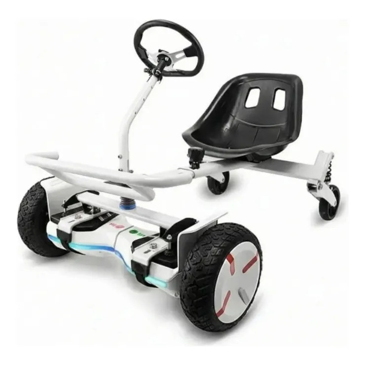 Carrinho Hoverboard Hoverkart Scooter Com Volante Universal 6.5 8.5 10 Polegadas Ajustavel BRANCO IMPERATRIZ