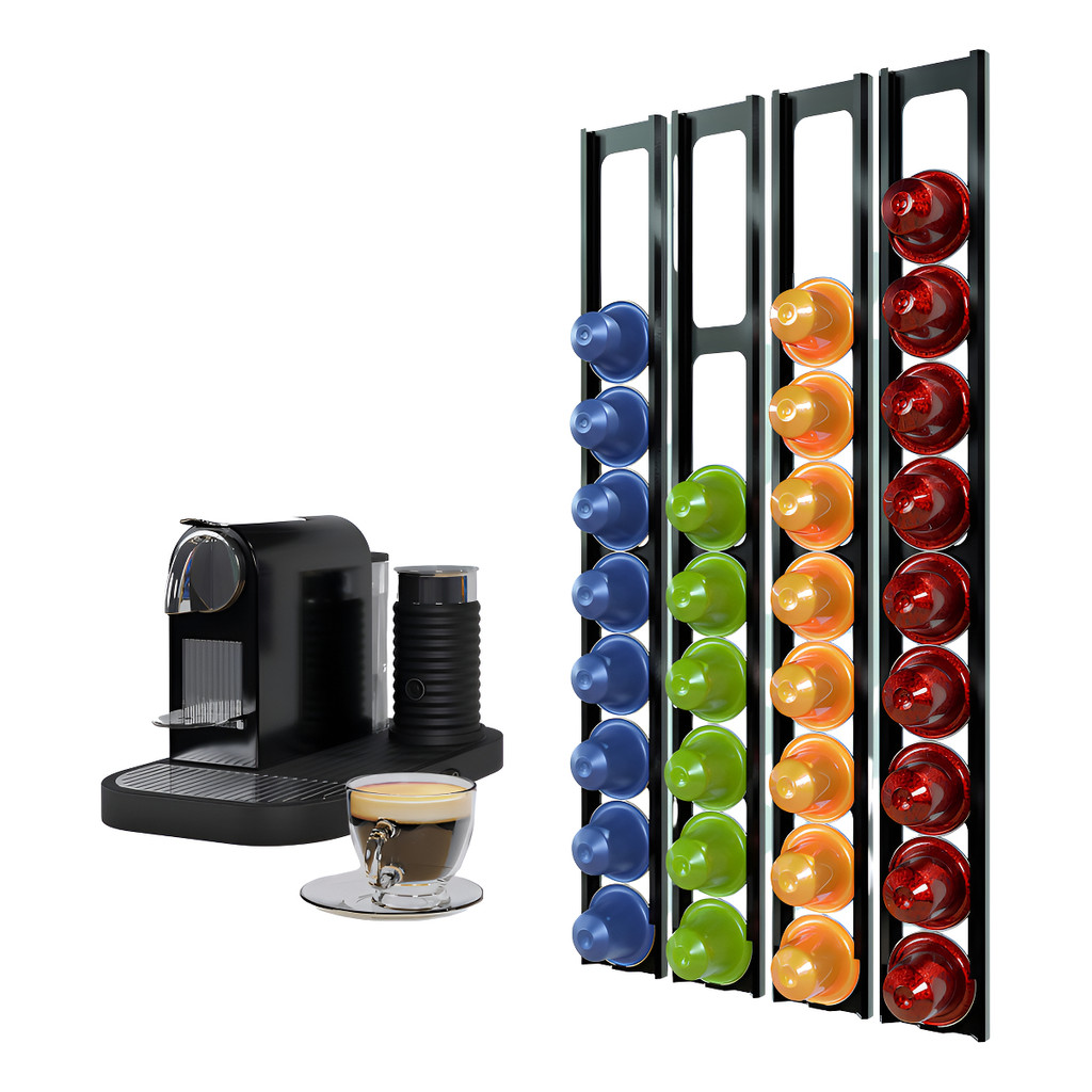 Suporte De Parede Para Cápsulas Nespresso Hiper 3d 50 Unidades Preto