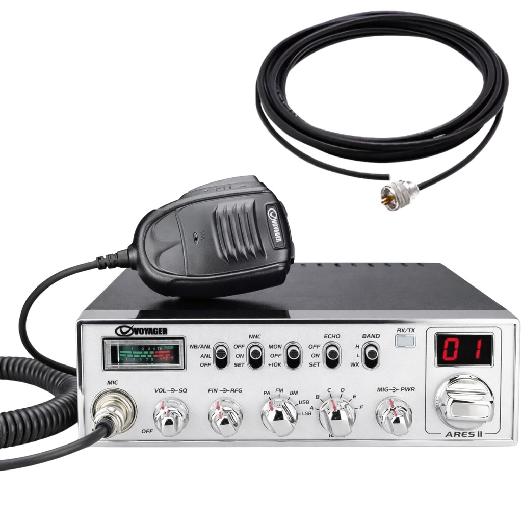 Rádio PX Voyager Ares 2 480 Canais AM/FM/SSB Acompanha Cabo Grátis