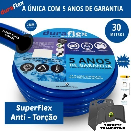 Mangueira Para Jardim Quintal 30 Metros AntiTorção c/Suporte Profissional
