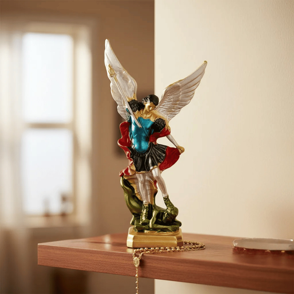 Enfeite Painel São Miguel Arcanjo Metal Auto Colante 6 cm