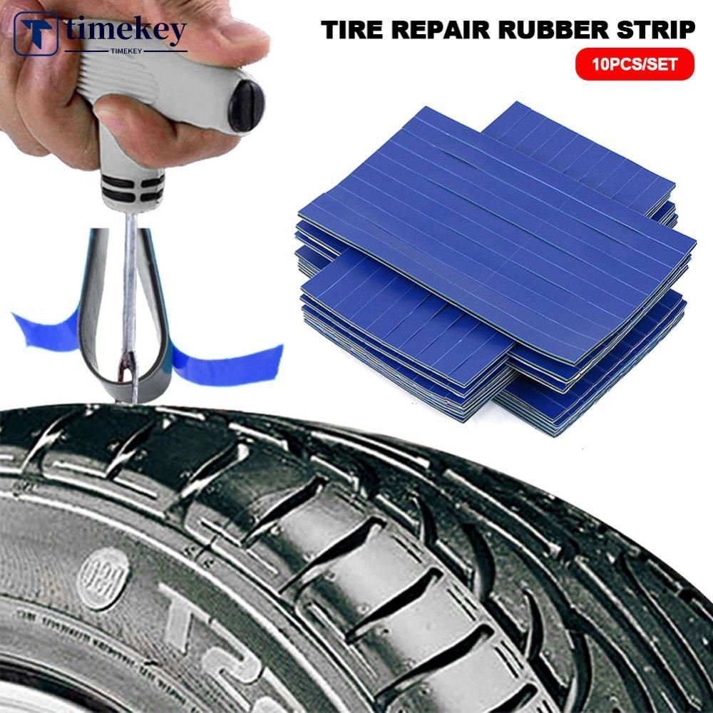 TIMEKEY 10 Unidades/Conjunto Tira De Borracha Para Reparo De Pneus De Carro , Ferramentas De Punção De Roda De Pneu A Vá