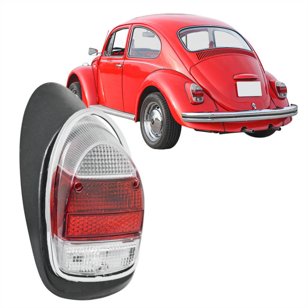 Lanterna FUSCÃO 1500 Tras 71 a 79 com Aro Cromado + Carcaça e Lente Cristal-LE Motorista