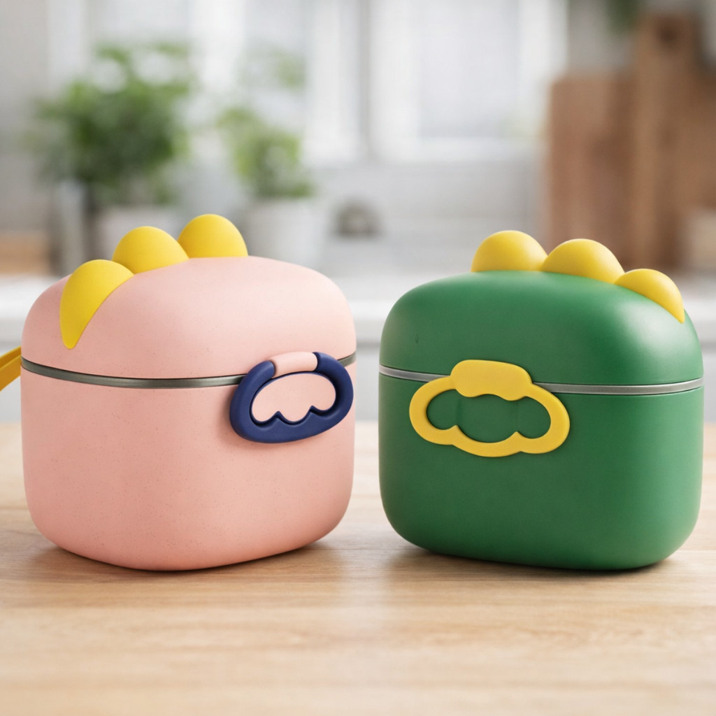 Porta Leite em Pó Bebê Portátil com Dosador Nivelador Pote Fórmula Infantil Passeio Viagem Mamadeira