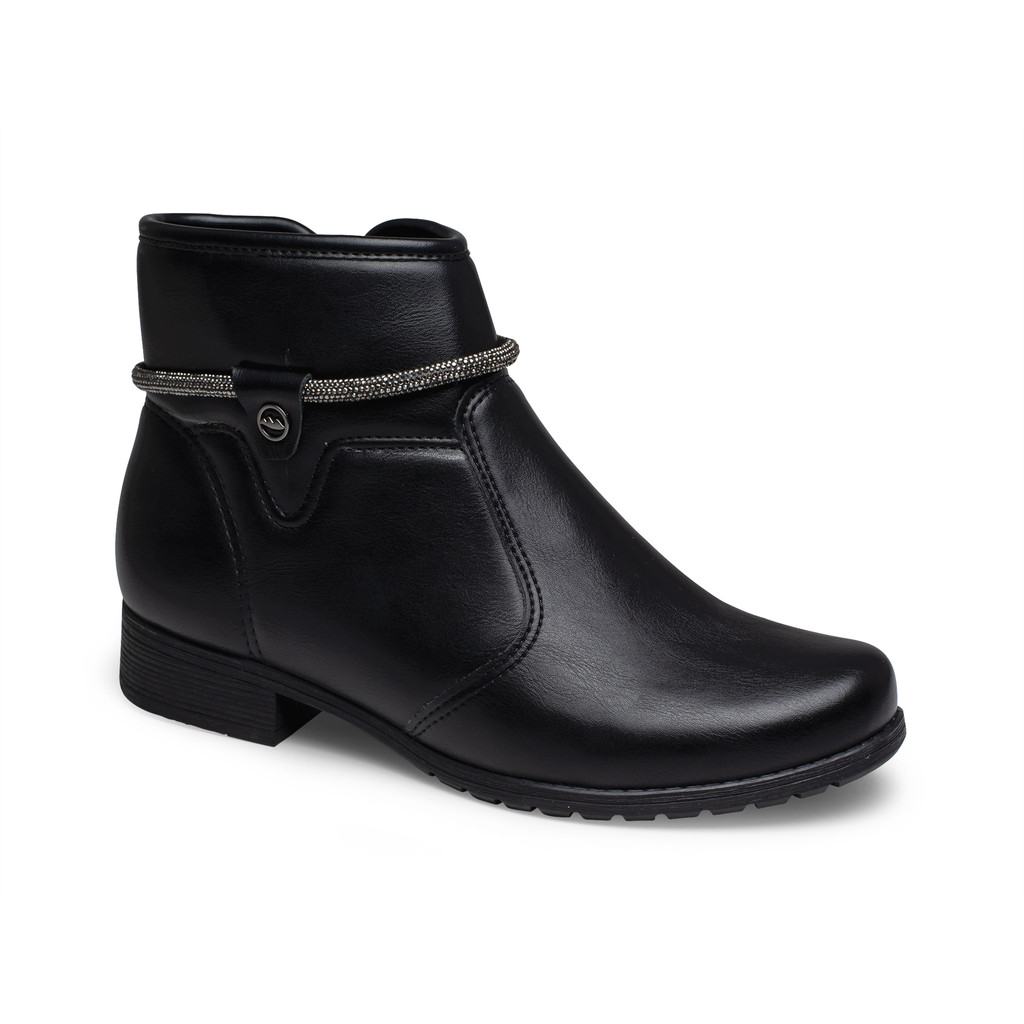 Bota Feminina Casual Dakota Cano Curto Zíper Salto Baixo Moda Inverno Confortáve