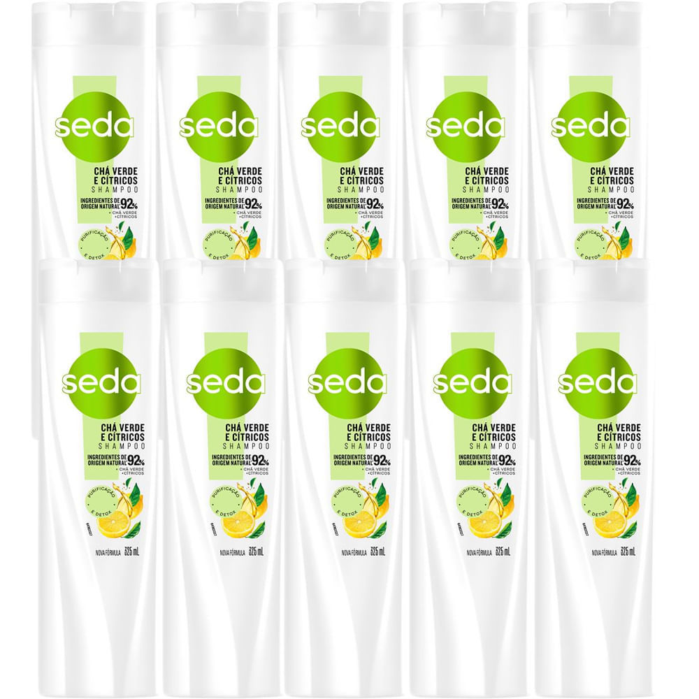 Kit Shampoo Seda Joias Da Natureza Chá Verde E Cítricos 325ml - 10 Unidades