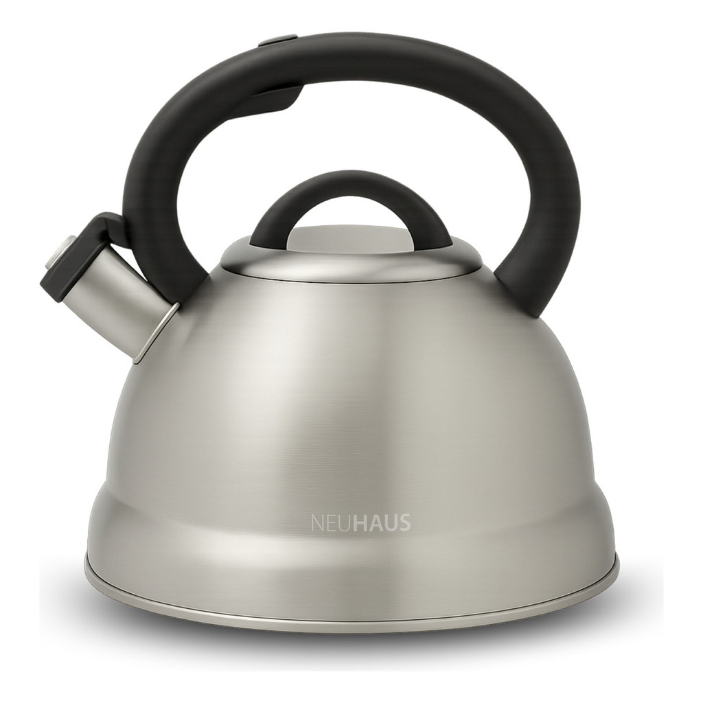 Chaleira 3 Litros Neuhaus Alba Com Apito Aço Inoxidável Cabo Nylon Bico Saída de Vapor