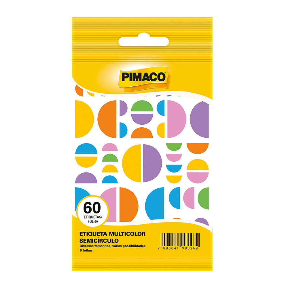 Etiqueta adesiva MULTSEMIAR semicirculo Arco-Íris Pimaco