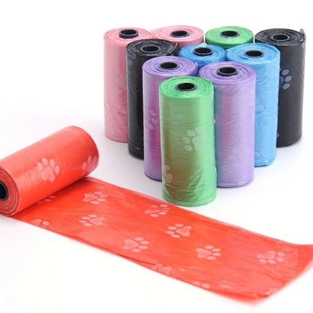 Kit com 5 Rolo De Saquinhos Refil Cata Caca Cachorro Gato Pet Coletor