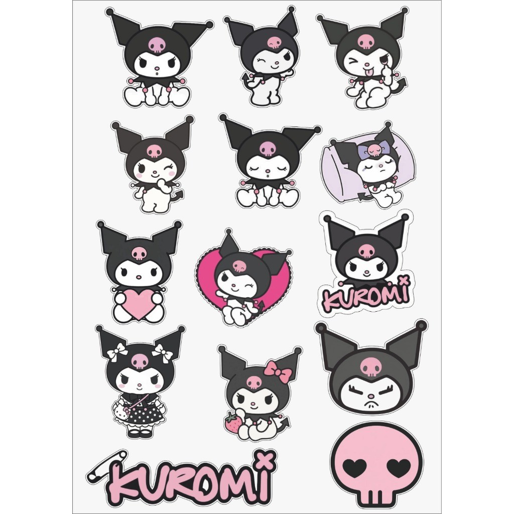 Cartela Adesivo Vinil Kuromi