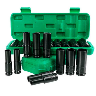 Jogo De Soquete Longo Sextavado Impacto 1/2 10-24 Mm 10 peças