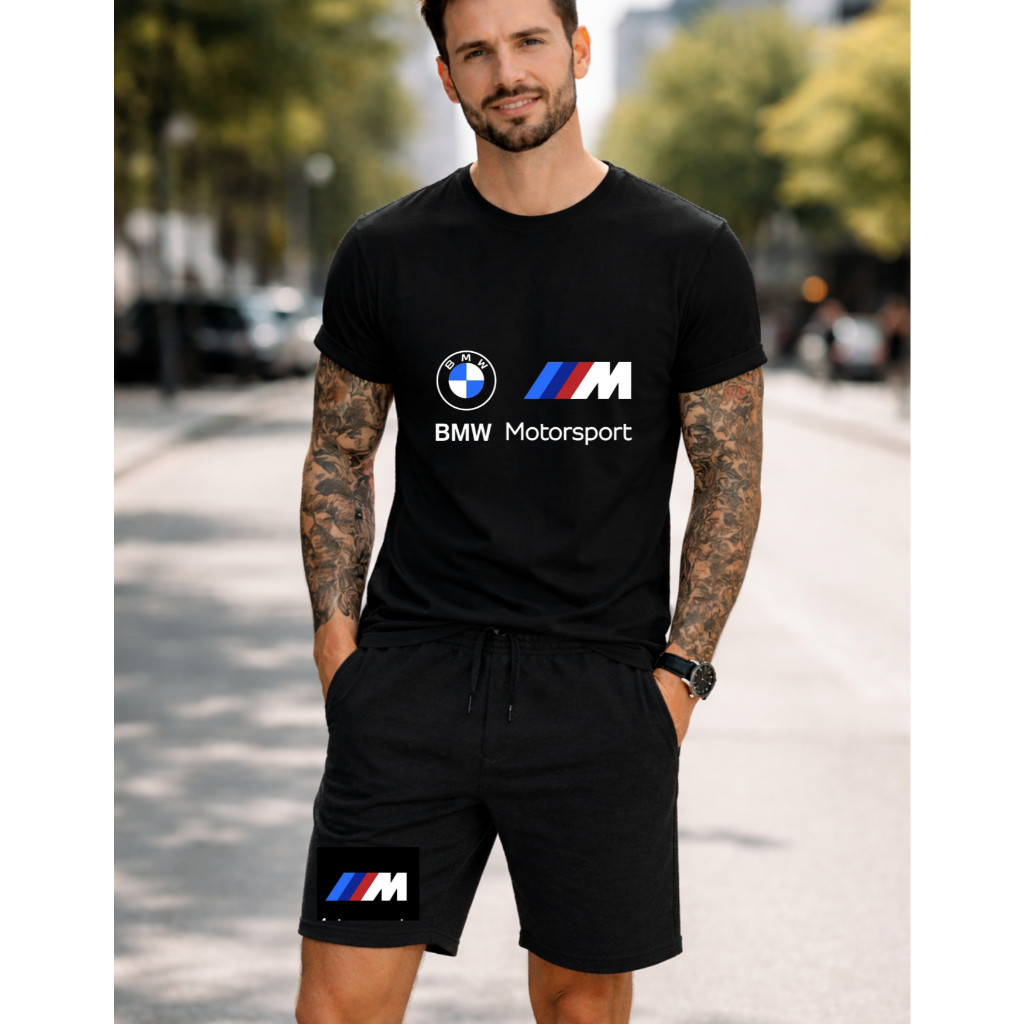 Conjunto Masculino Camiseta algodão + Short TACTEL esportivo Premium Confortável Envio Rápido