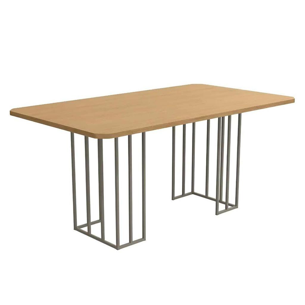 Mesa de Sala Jantar Duina c/ Tampo 160cm Niquel/Freijo - Kappesberg