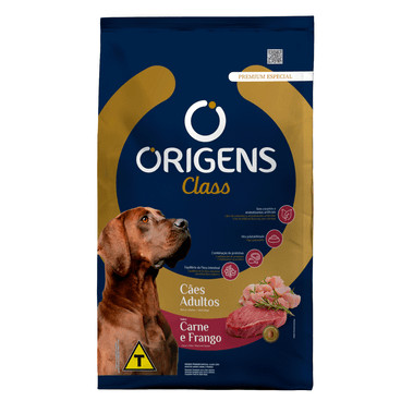 Ração Origens Class para Cachorros Adultos sabor Carne e Frango 15 kg
