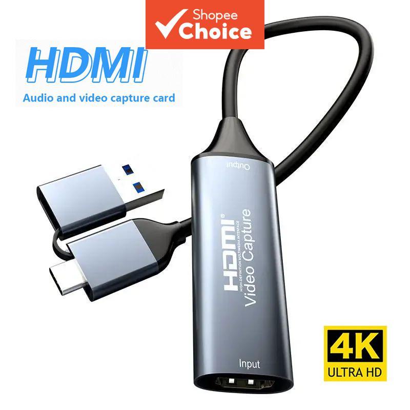 Placa De Captura De Vídeo 2 Em 1 USB-C Para HDMI 4K Gravação De Transmissão Ao Vivo De Jogos Pro