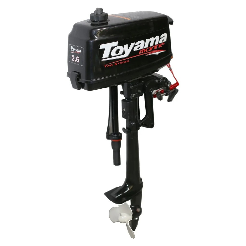 Motor De Popa Para Barca 2.6 Hp com Rabeta Curta Giro 360º Sem Marcha Toyama TM2.6TS