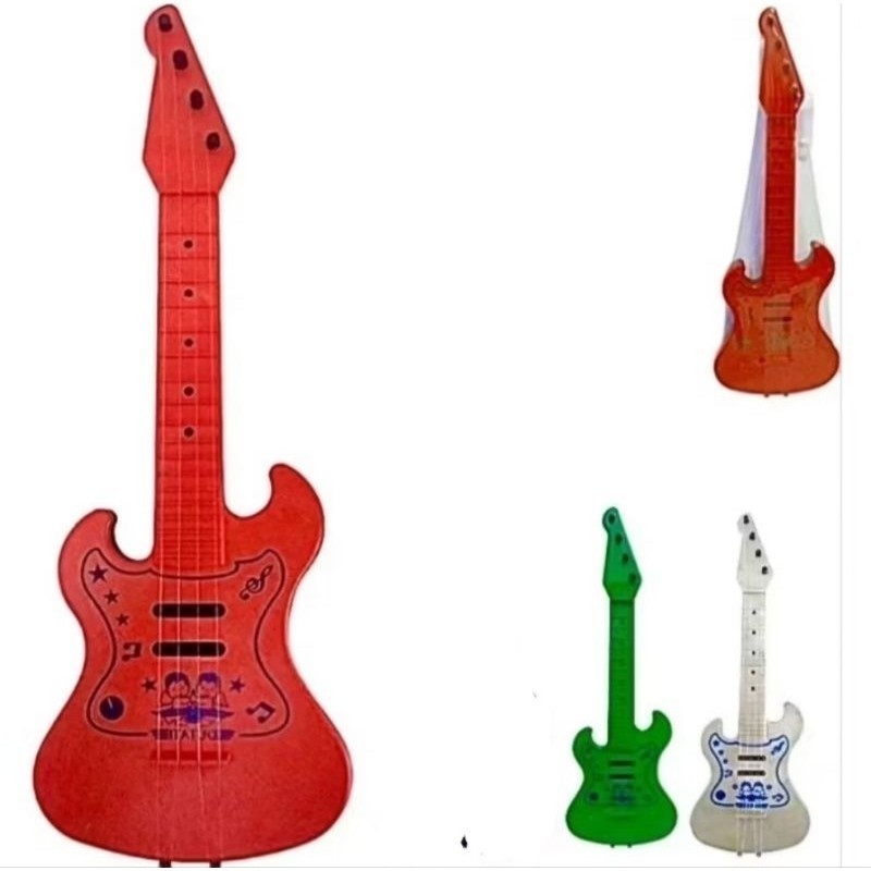 Kit 1 a 5 Guitarra de Plástico Infantil 4 Cordas – Brinquedo Musical para Crianças