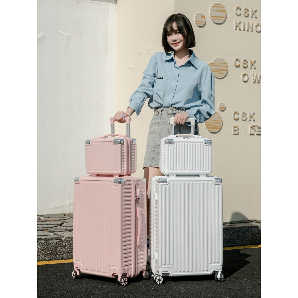 Bagagem feminina 2024 novo estilo trole caso 67cm 24 criança-mãe caso de viagem senha embarque caso de couro grande capa