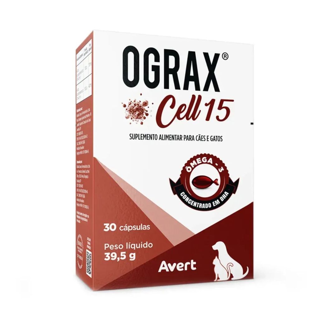 Ograx Cell 15 Suplemento Alimentar Para Cães e Gatos ômega-3
