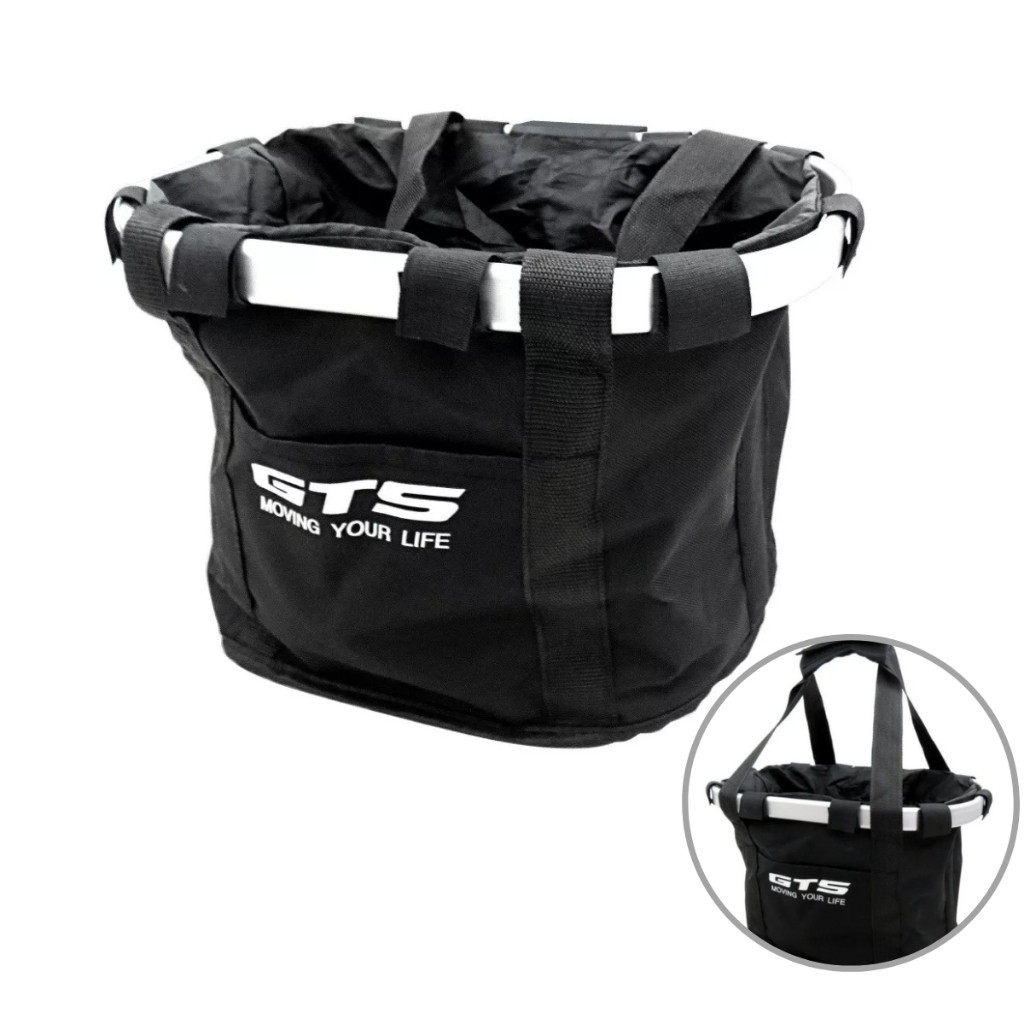 Cesta Dianteira Tecido Bike Removível Engate Rápido P/ Passeio Pet Compras GTS Aro 26 29