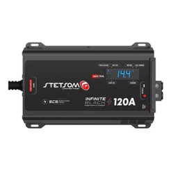 Fonte Carregador Stetsom Infinite 120a Amperes Som Automotivo Para Caixa Bob Som Carro Paredão 12v Bivolt Carregador