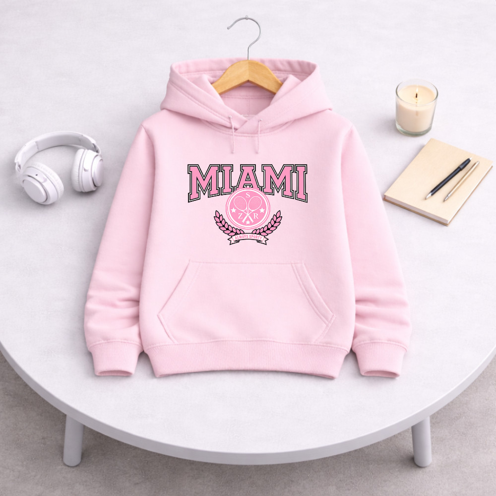 Moletom Infantil Miami Capuz Estampado Quentinho Confortável Inverno