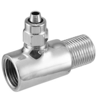 Adaptador T 1/2" p/ Purificador de Água Saída 1/4" Cromado Metal Compatível Electrolux Consul IBBL