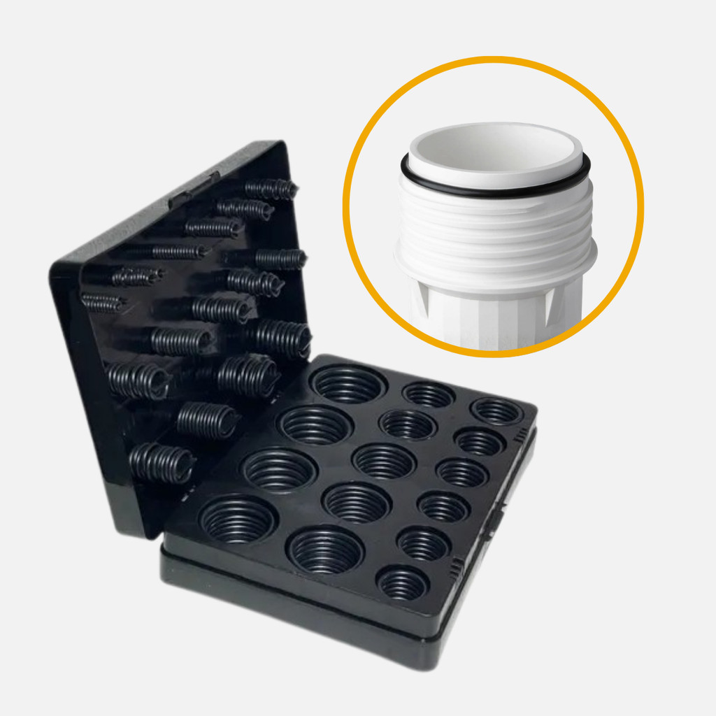 Kit Oring NBR Métrico 428 Peças 30 Medidas Maleta Anéis Vedação Borracha Nitrílica Milímetros Alta Pressão