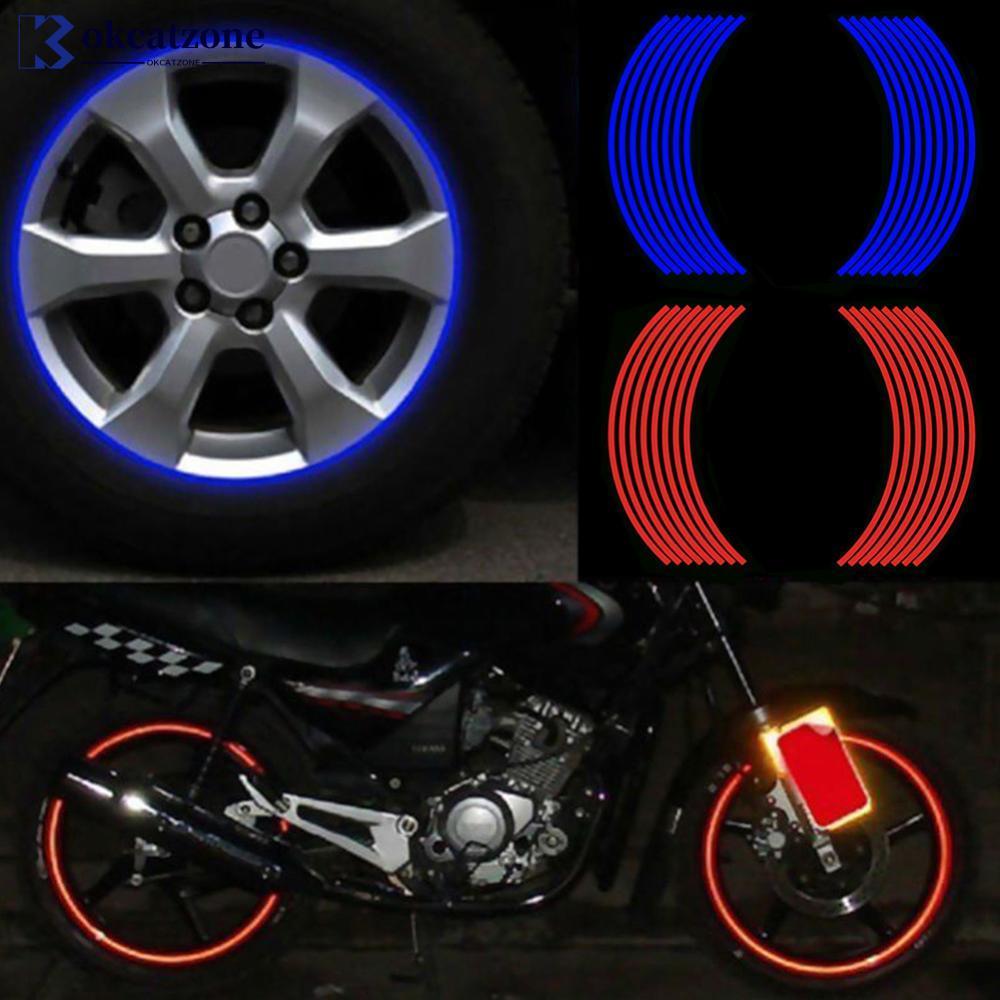 OKCATZONE 16 Unidades De 18 Polegadas Para Aro De Carro De Motocicleta Adesivo De Roda Decalque Reflexivo I2Y3